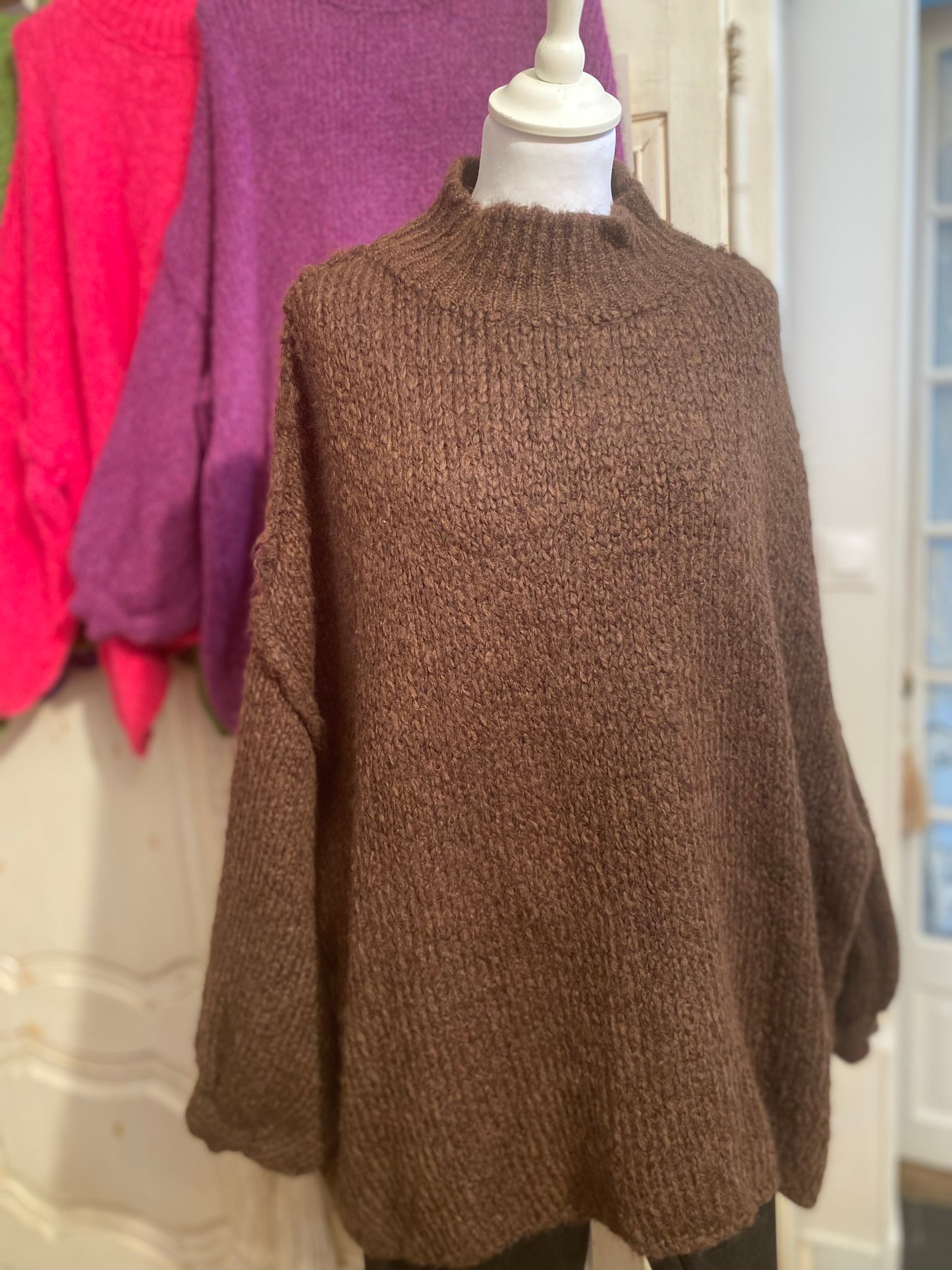 Pull marron Oversize du 40 au 54