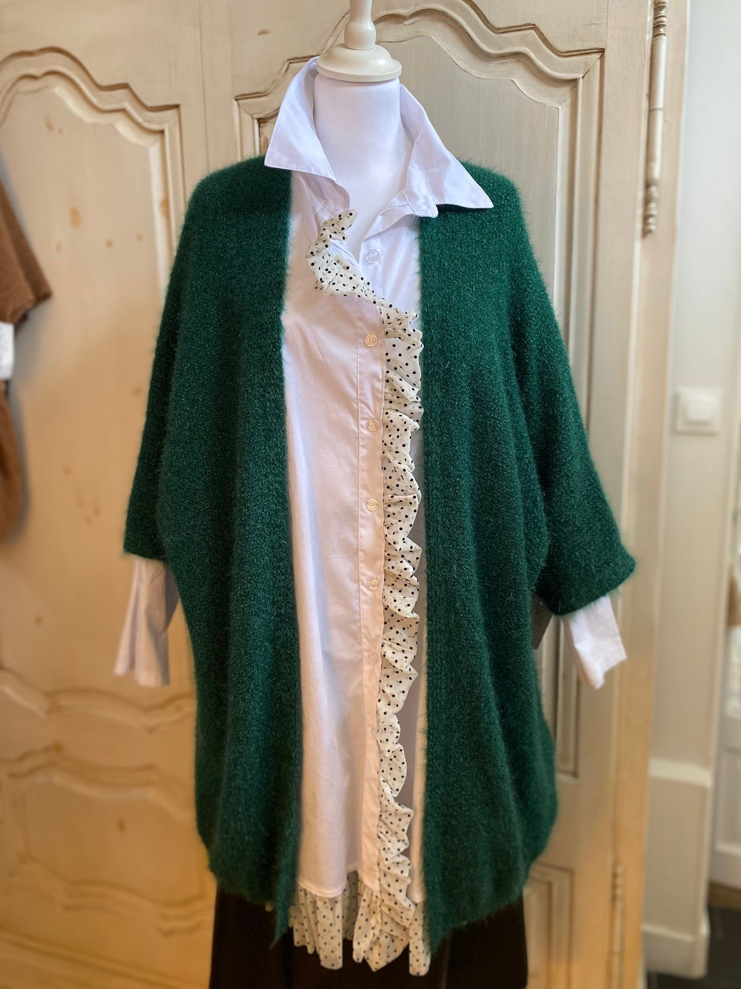 Gilet Mousse vert convient du 40 au 52