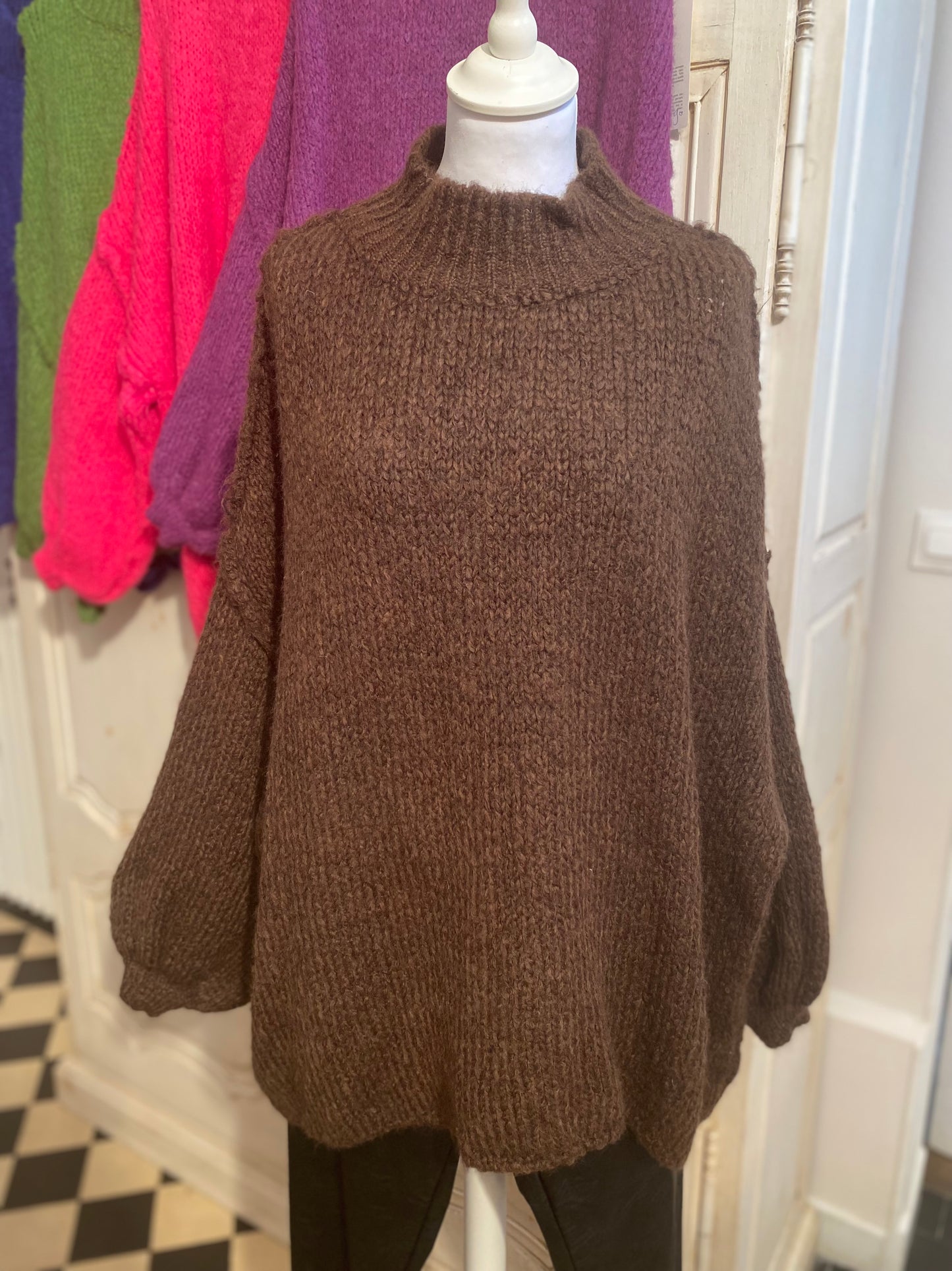 Pull marron Oversize du 40 au 54