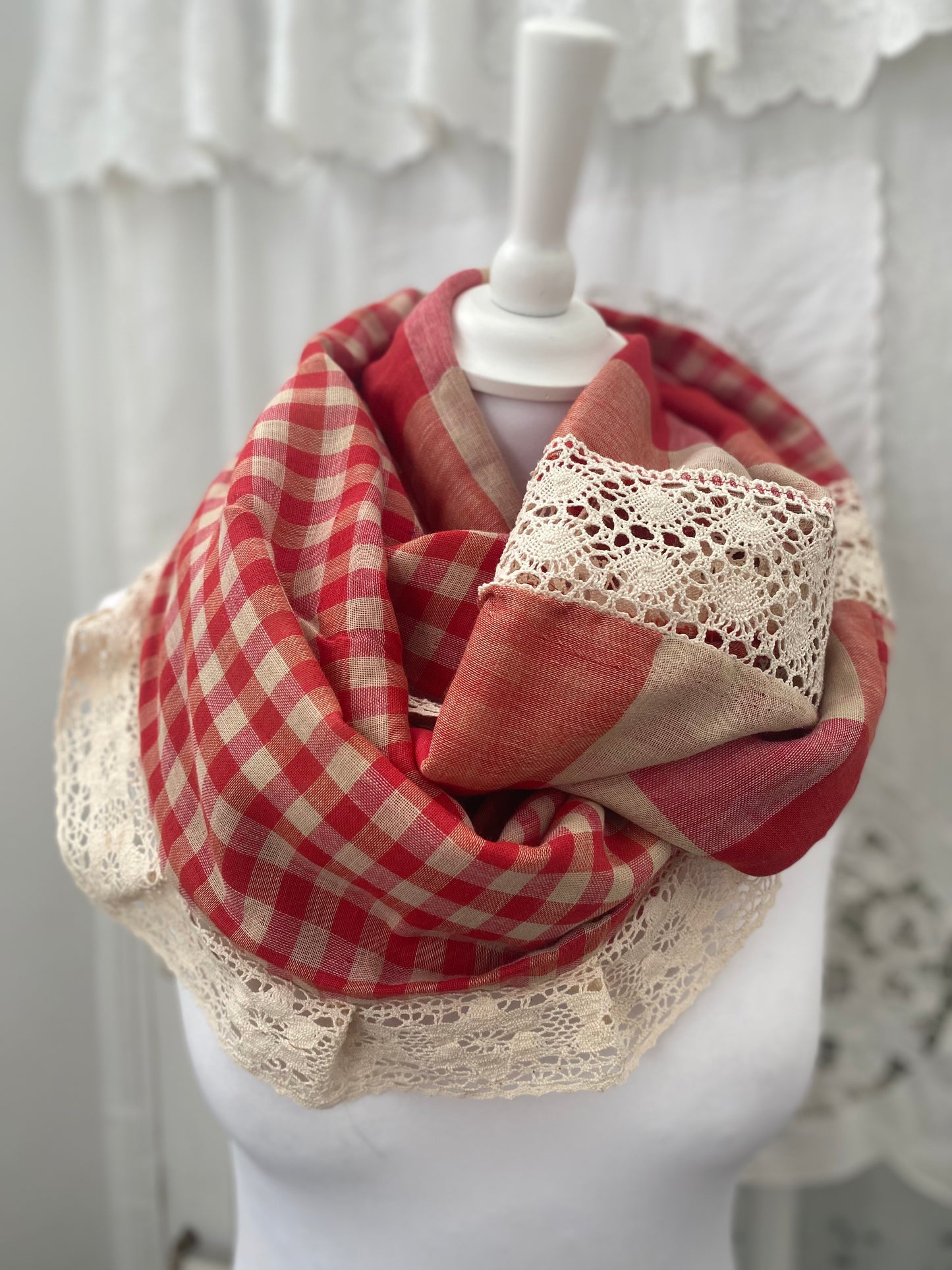 Snood Vichy rouge