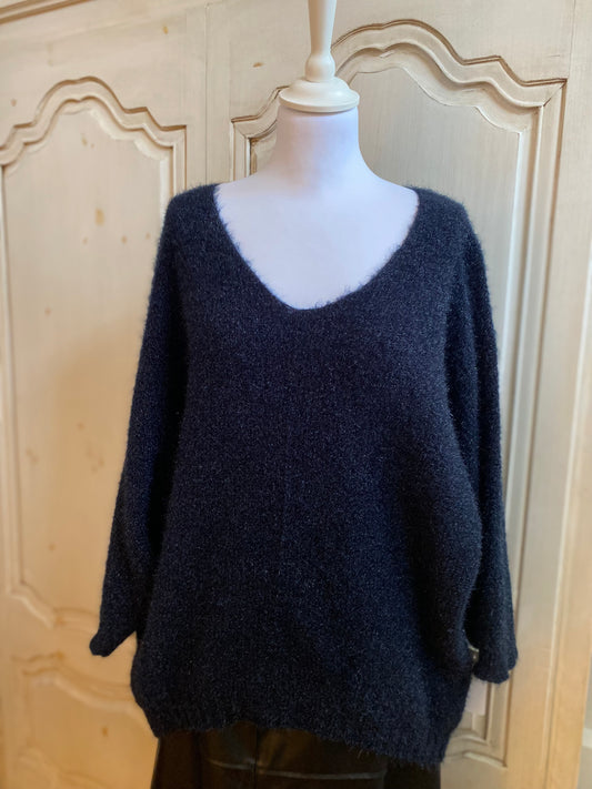 Pull Mousse noir convient du 40 au 52